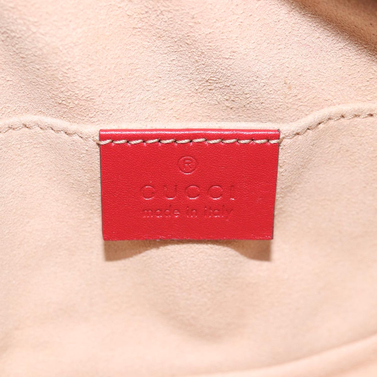 GUCCI GG Marmont Waist bag Leather Red 476434 bs15029