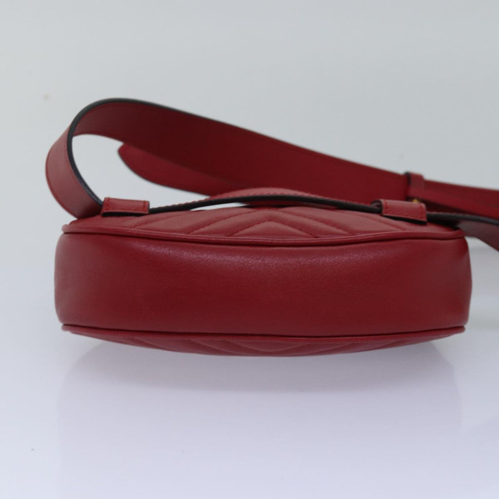 GUCCI GG Marmont Waist bag Leather Red 476434 bs15029