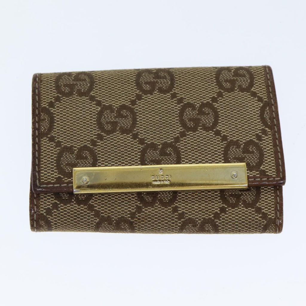 GUCCI GG Canvas Coin Purse Key Case Leather 5Set Beige Black bs15086