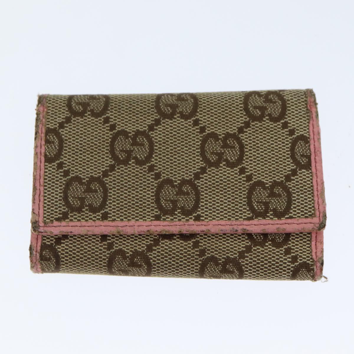GUCCI GG Canvas Coin Purse Key Case Leather 5Set Beige Black bs15086