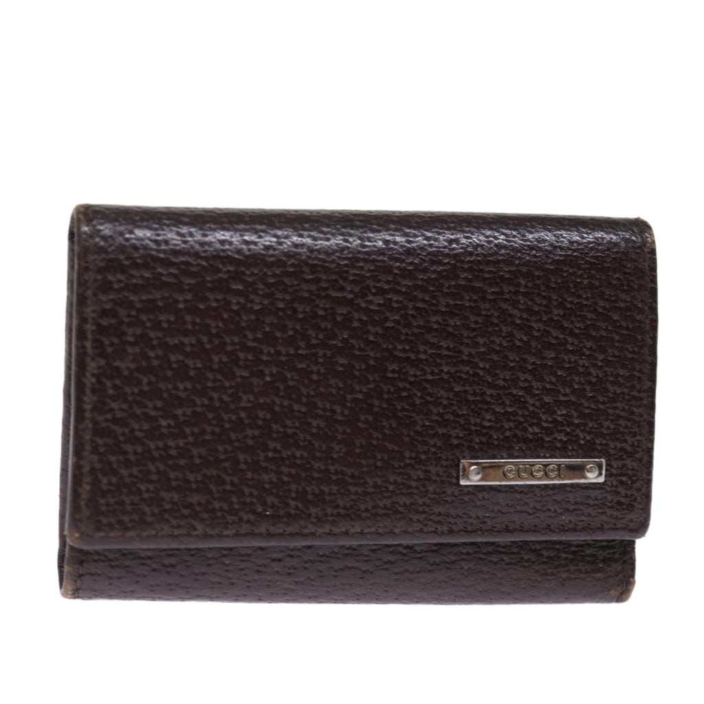 GUCCI Key Case Leather Brown bs15093