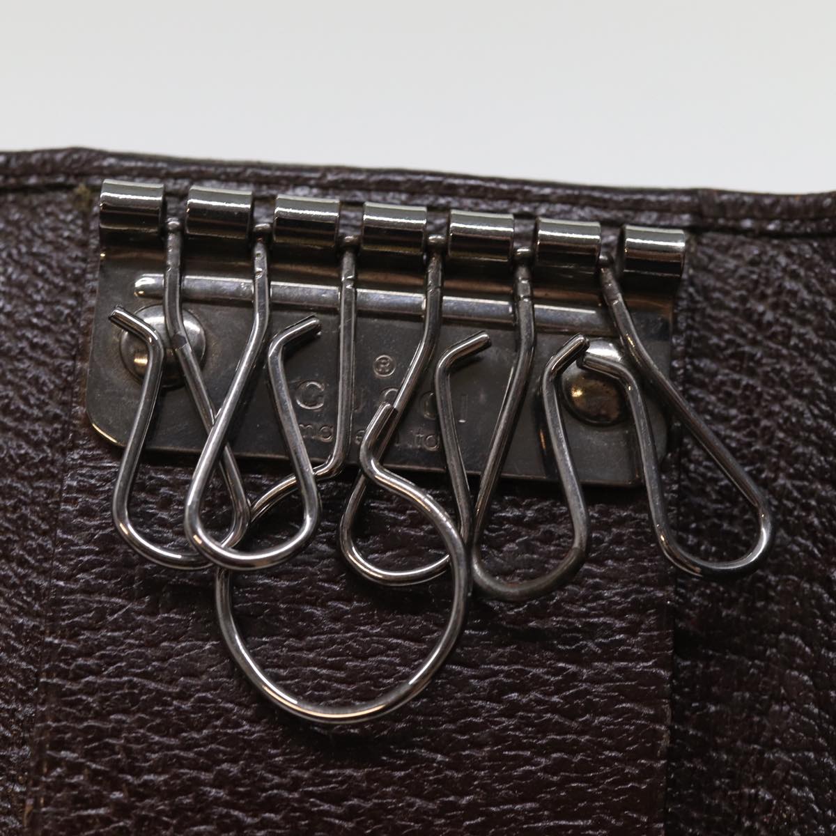 GUCCI Key Case Leather Brown bs15093