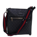 GUCCI GG Supreme Sherry Line Shoulder Bag PVC Navy Red 474137 bs15096
