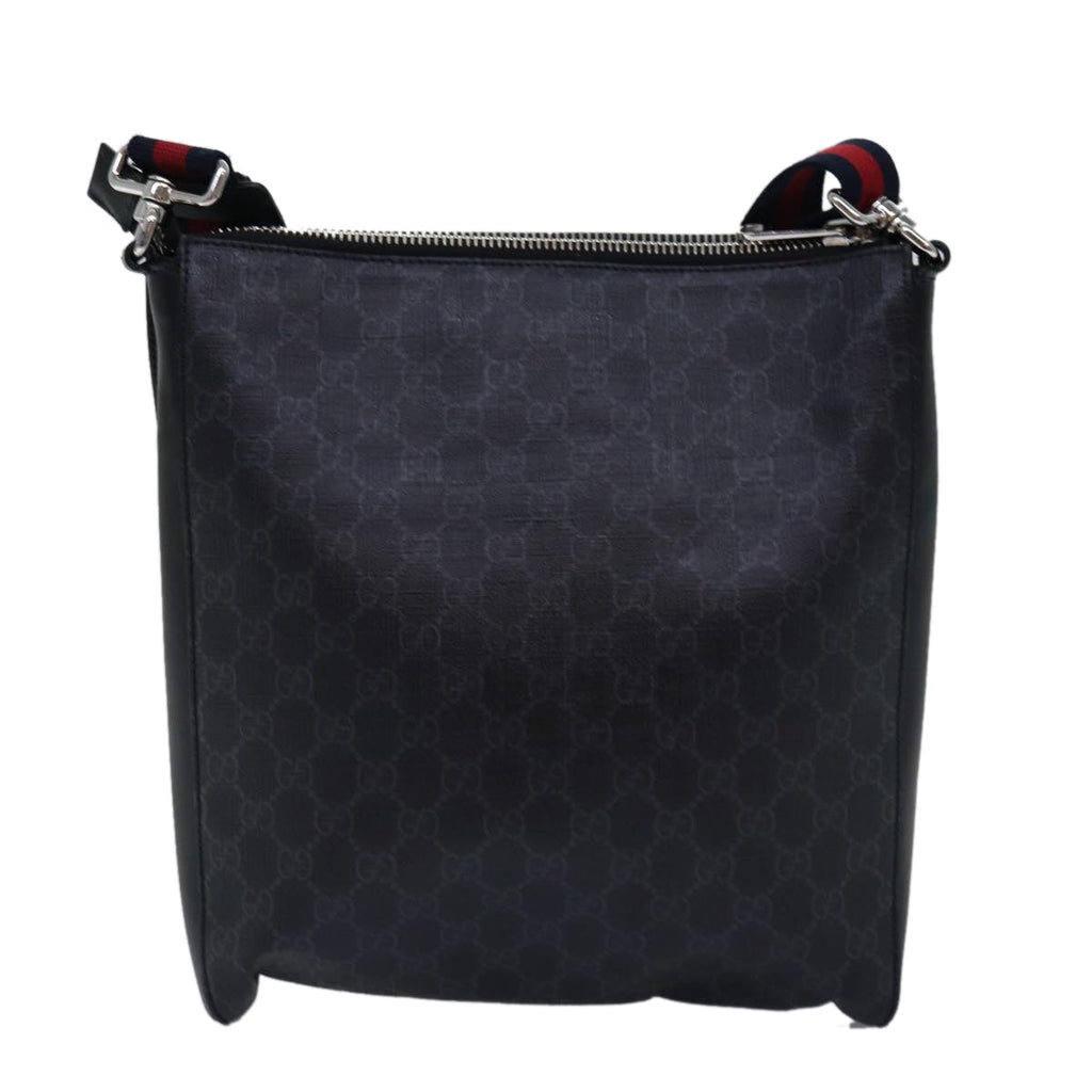 GUCCI GG Supreme Sherry Line Shoulder Bag PVC Navy Red 474137 bs15096