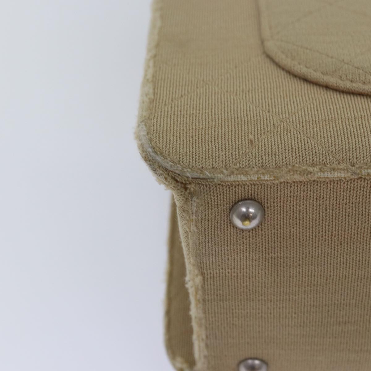 CHANEL Matelasse Turn Lock Chain Shoulder Bag Cotton Beige CC bs15107