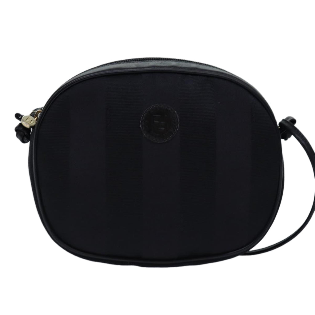 FENDI Pecan Canvas Shoulder Bag Black bs15112