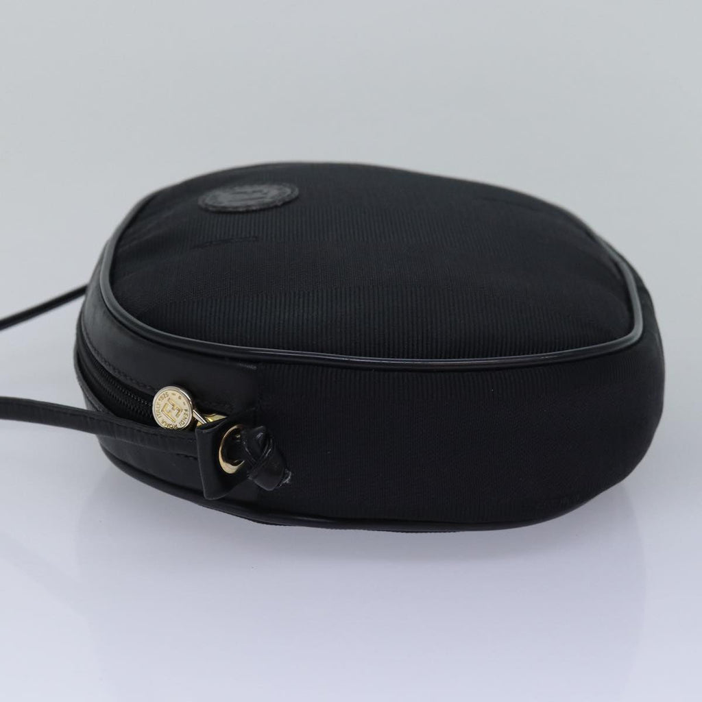 FENDI Pecan Canvas Shoulder Bag Black bs15112