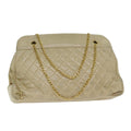 CHANEL Matelasse Chain Shoulder Bag Lamb Skin Beige CC bs15118