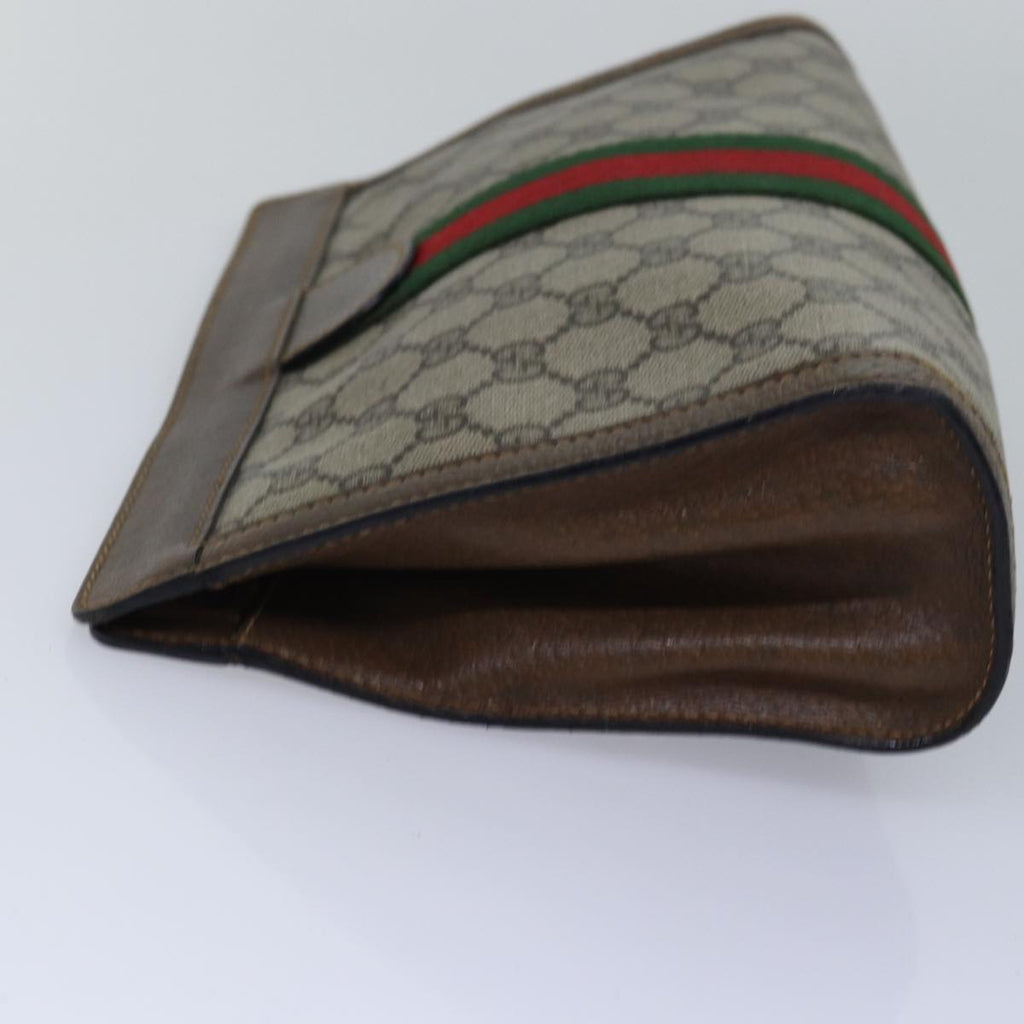 GUCCI GG Supreme Web Sherry Line Clutch Bag Beige 64 014 2125 28 bs15156