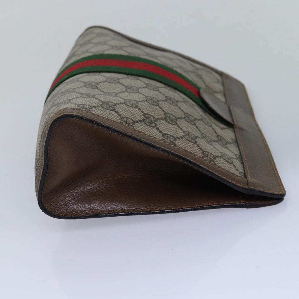 GUCCI GG Supreme Web Sherry Line Clutch Bag Beige 64 014 2125 28 bs15156