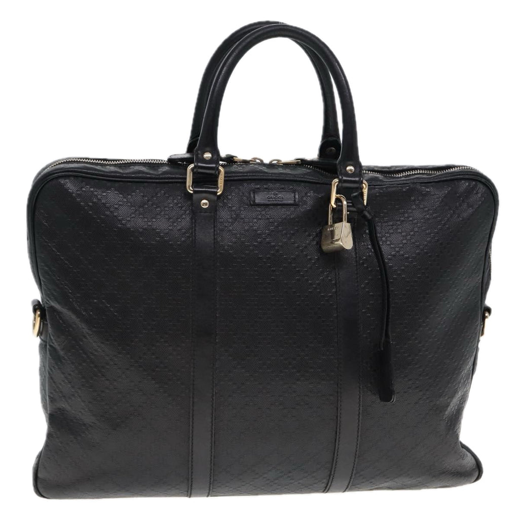 GUCCI Diamante Hand Bag Leather Black 201480 bs15161