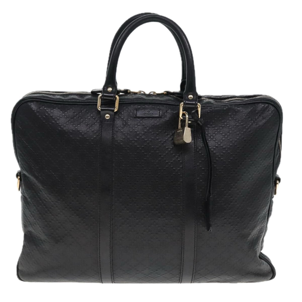 GUCCI Diamante Hand Bag Leather Black 201480 bs15161