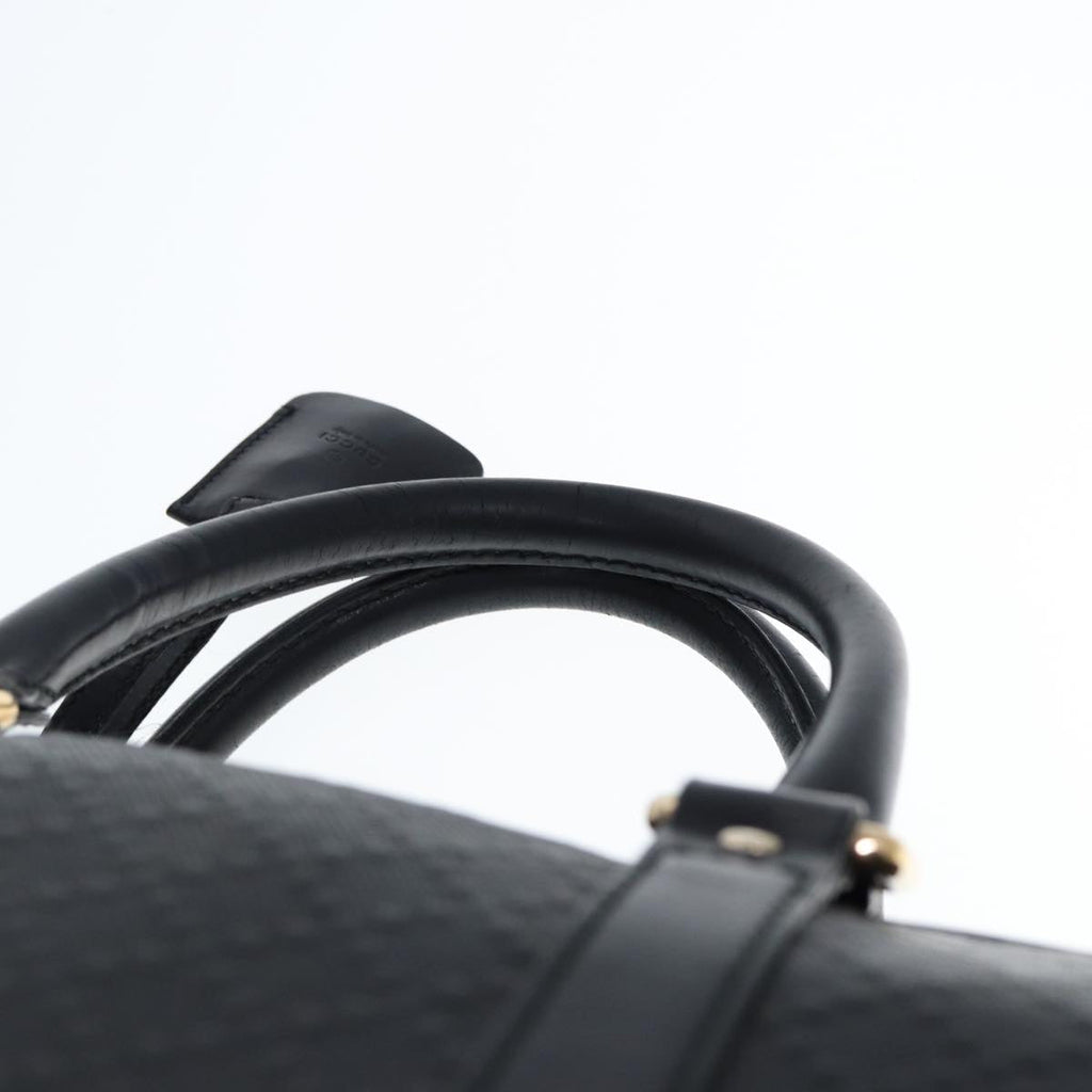 GUCCI Diamante Hand Bag Leather Black 201480 bs15161
