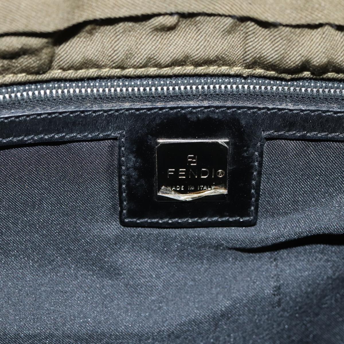 FENDI Shoulder Bag Canvas Khaki bs15175