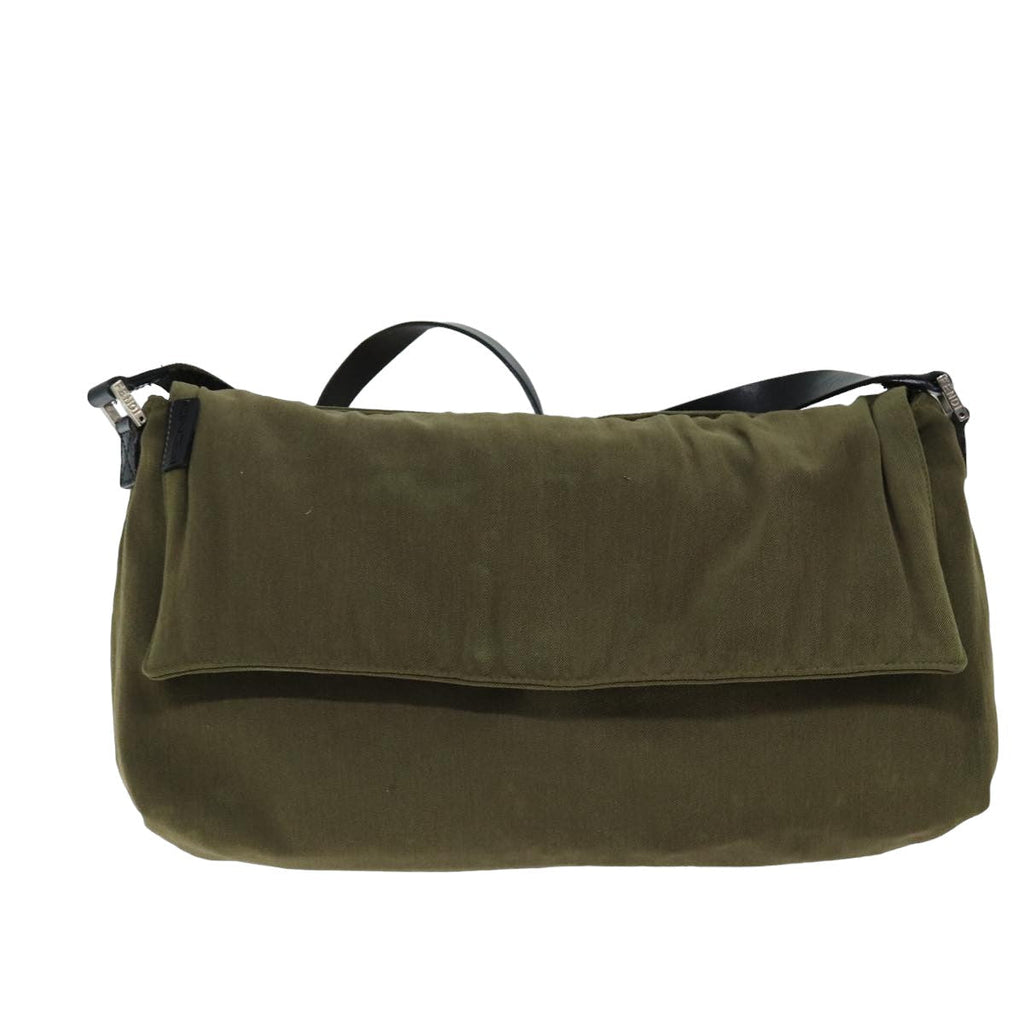 FENDI Shoulder Bag Canvas Khaki bs15175