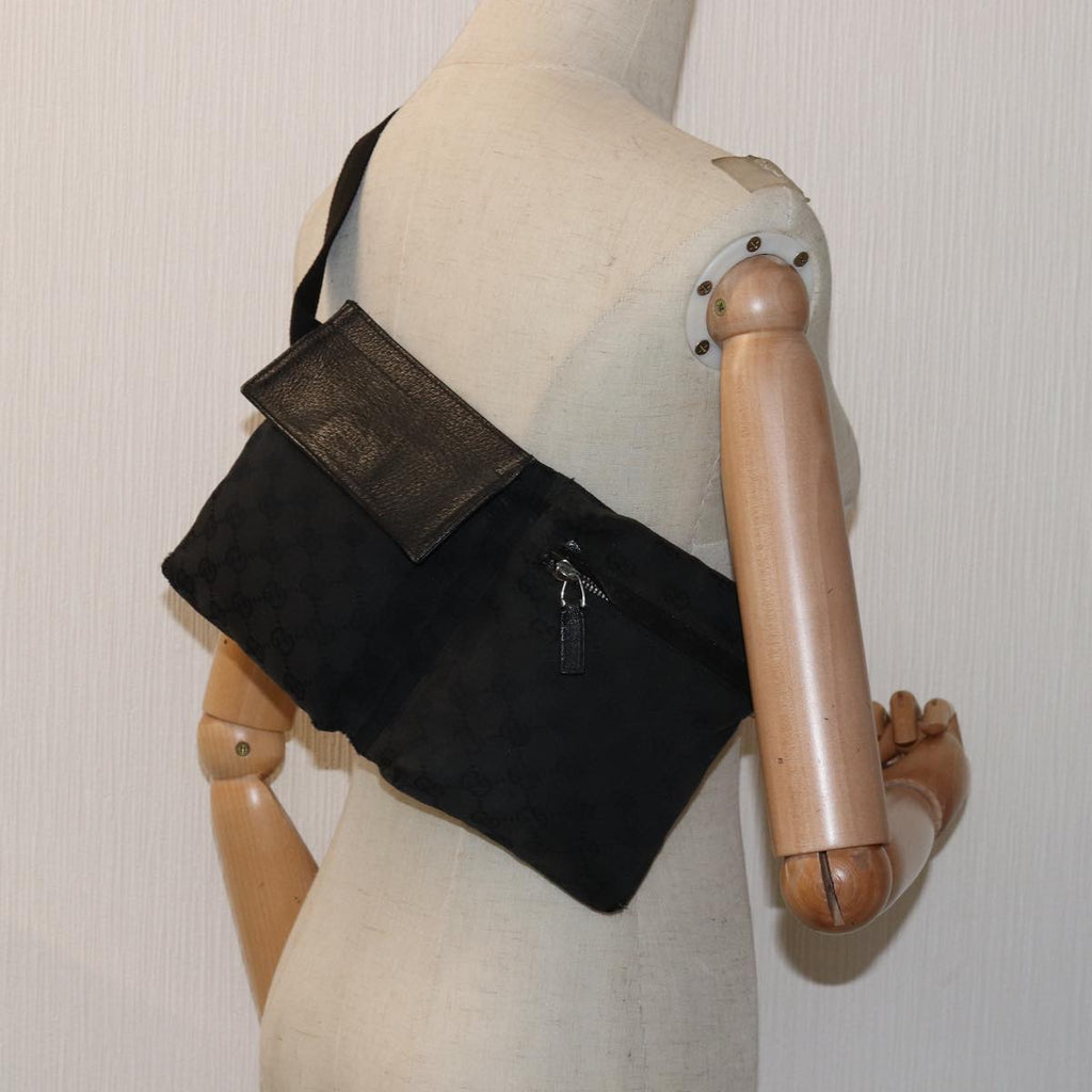 GUCCI GG Canvas Waist bag Black 28566 bs15213