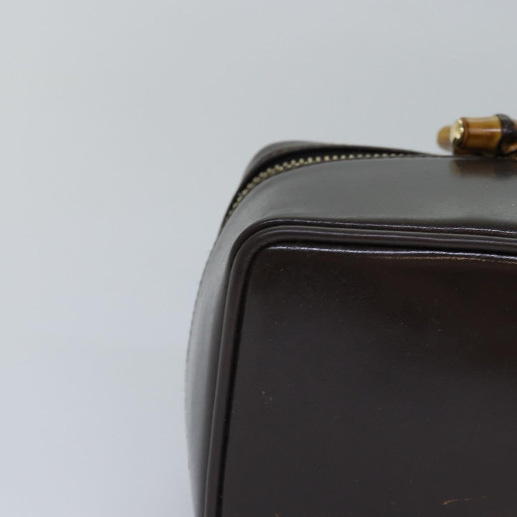 GUCCI Bamboo Pouch Leather Brown 032 1705 0151 bs15219