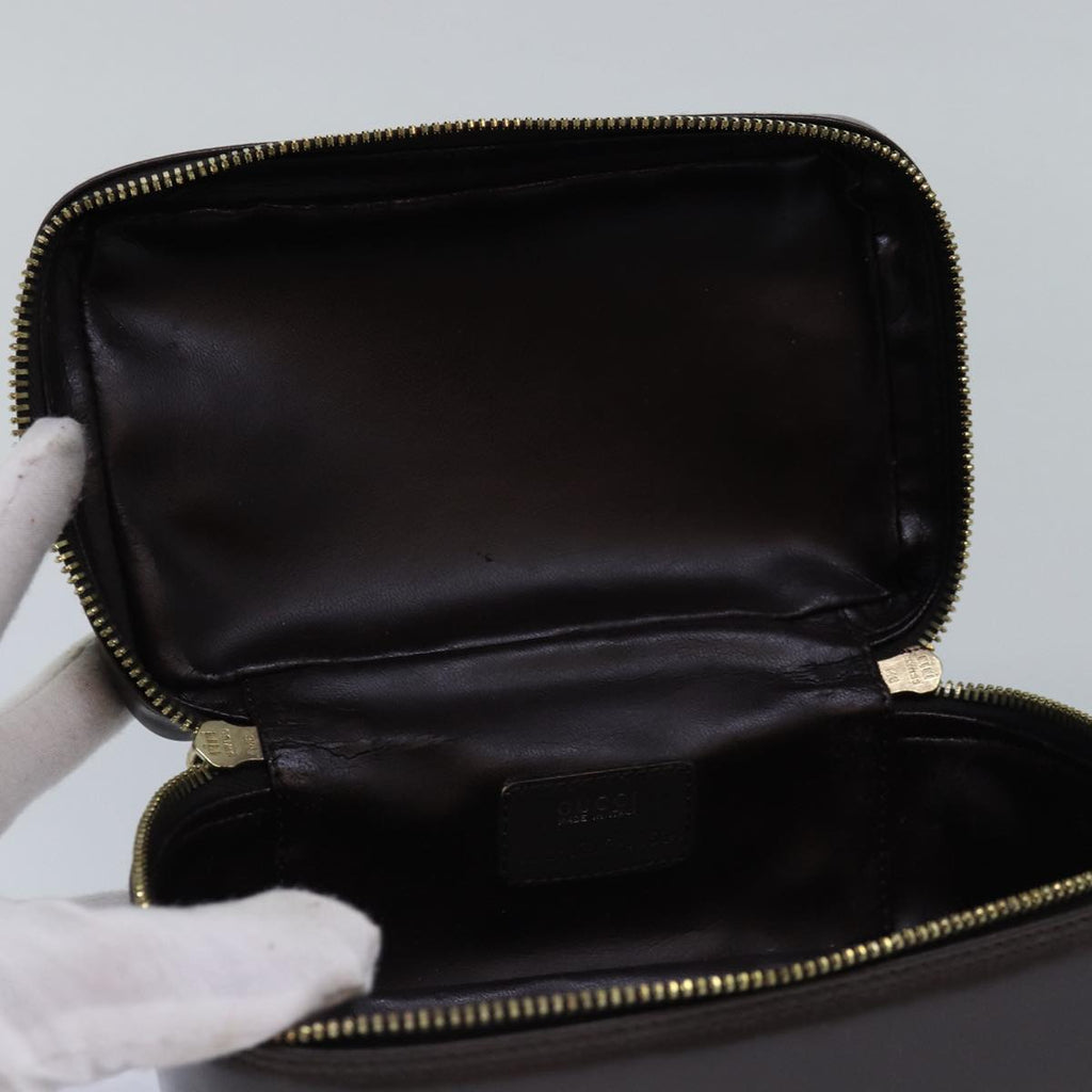 GUCCI Bamboo Pouch Leather Brown 032 1705 0151 bs15219