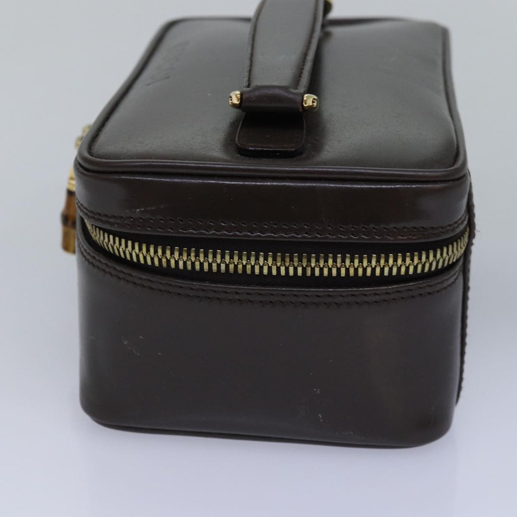 GUCCI Bamboo Pouch Leather Brown 032 1705 0151 bs15219