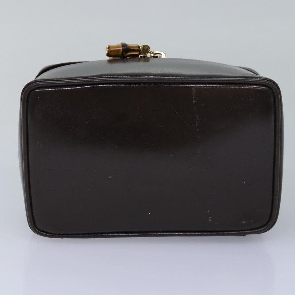 GUCCI Bamboo Pouch Leather Brown 032 1705 0151 bs15219