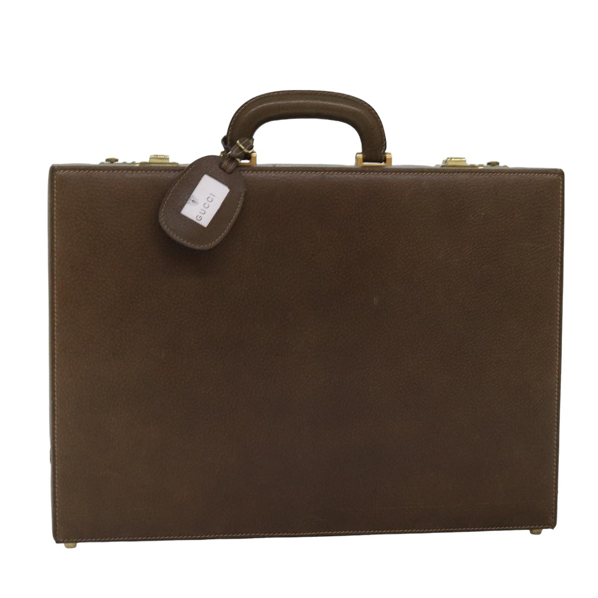 GUCCI Attache Case Hand Bag Leather Brown bs15226