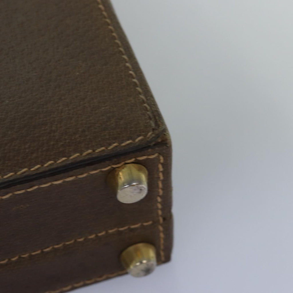 GUCCI Attache Case Hand Bag Leather Brown bs15226