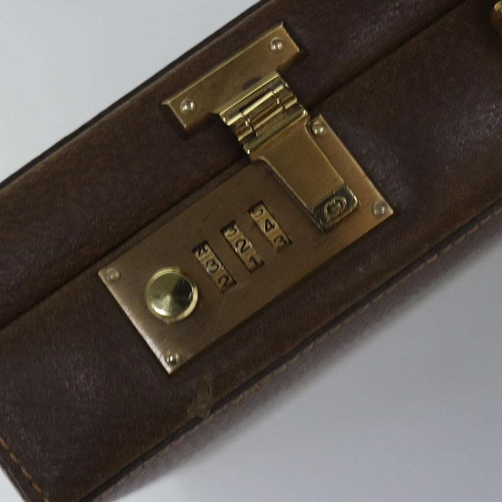 GUCCI Attache Case Hand Bag Leather Brown bs15226