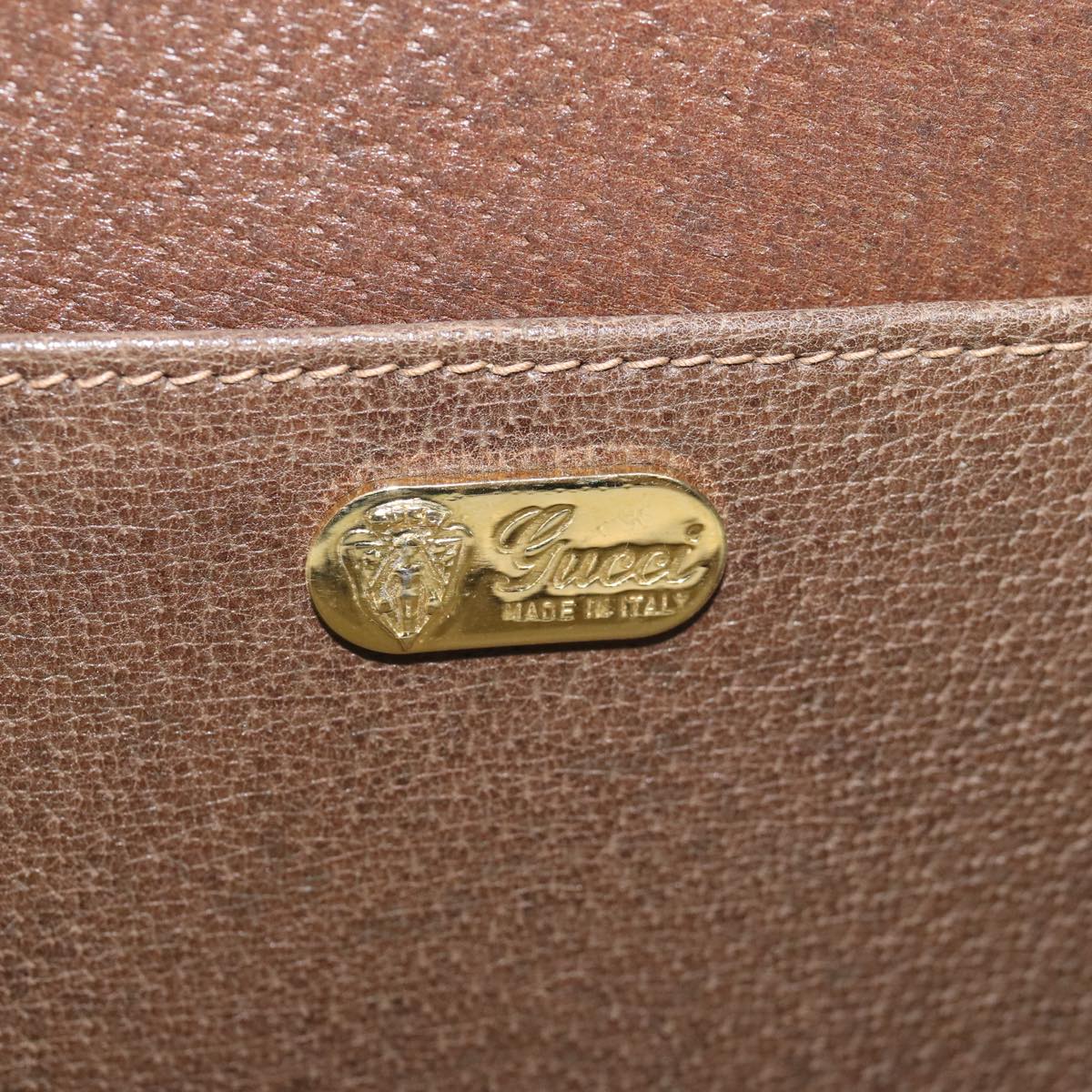 GUCCI Attache Case Hand Bag Leather Brown bs15226