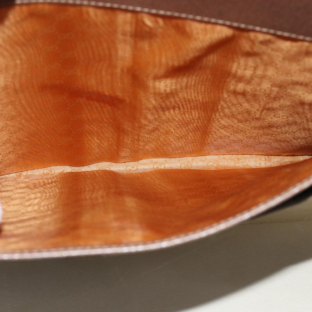 GUCCI Attache Case Hand Bag Leather Brown bs15226
