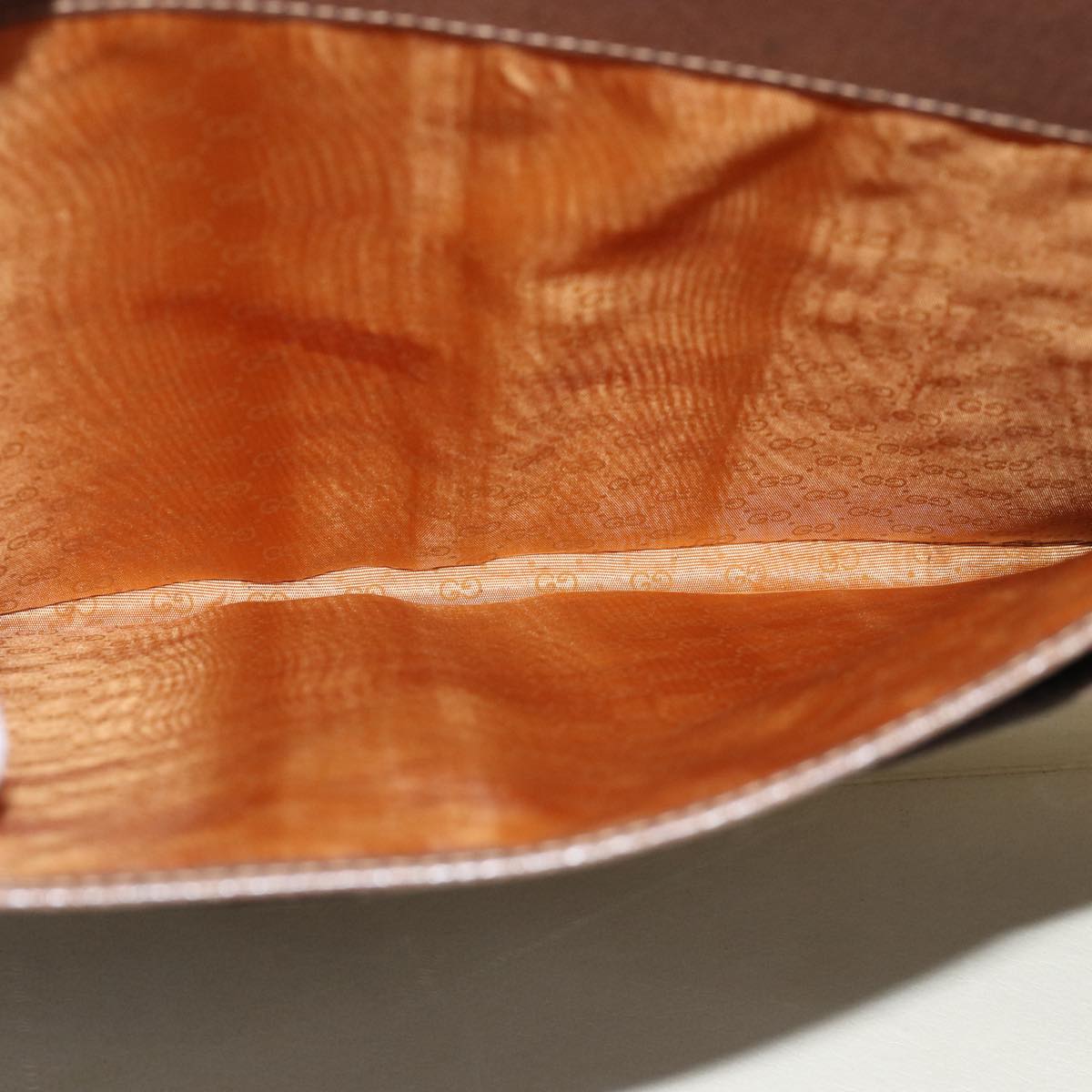 GUCCI Attache Case Hand Bag Leather Brown bs15226
