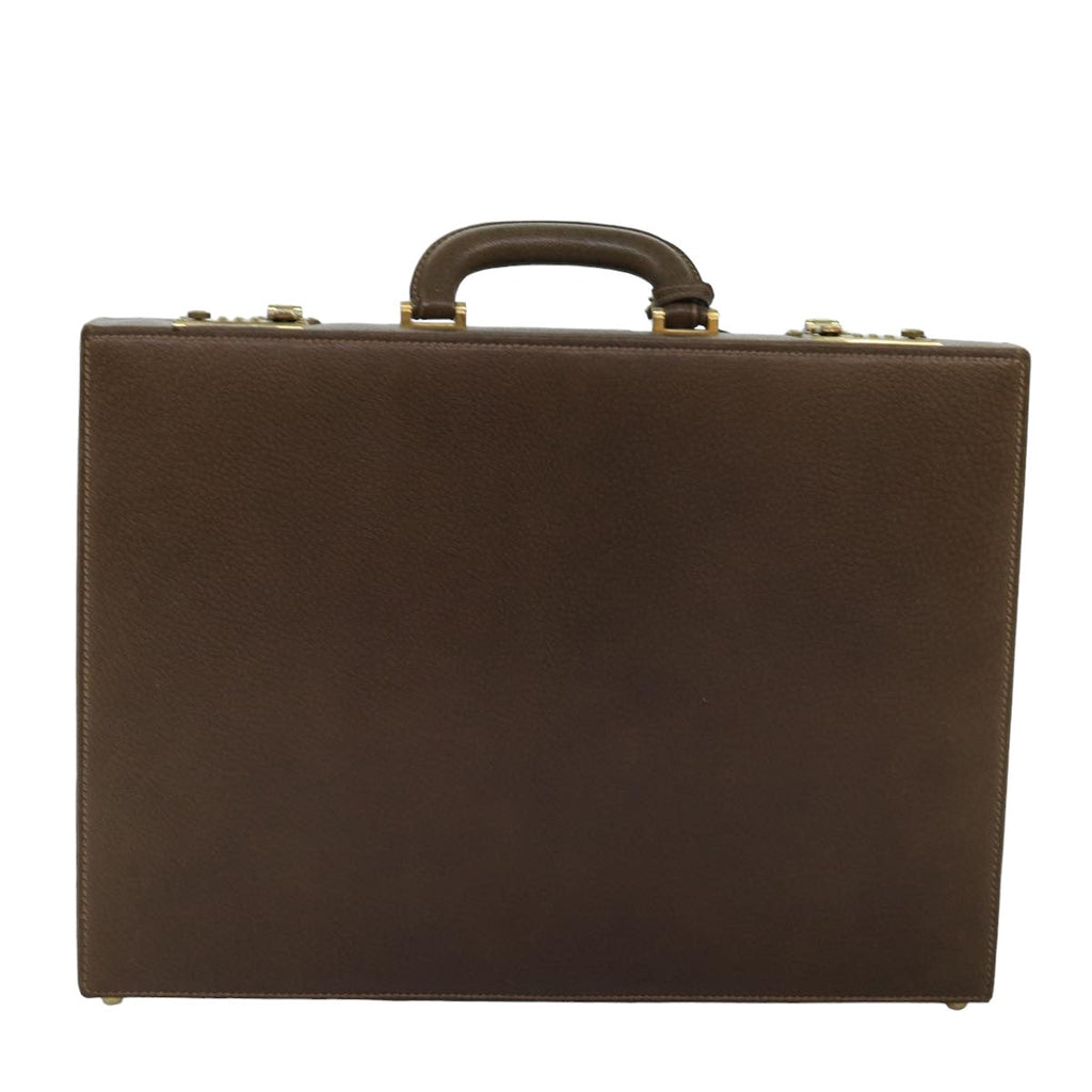 GUCCI Attache Case Hand Bag Leather Brown bs15226