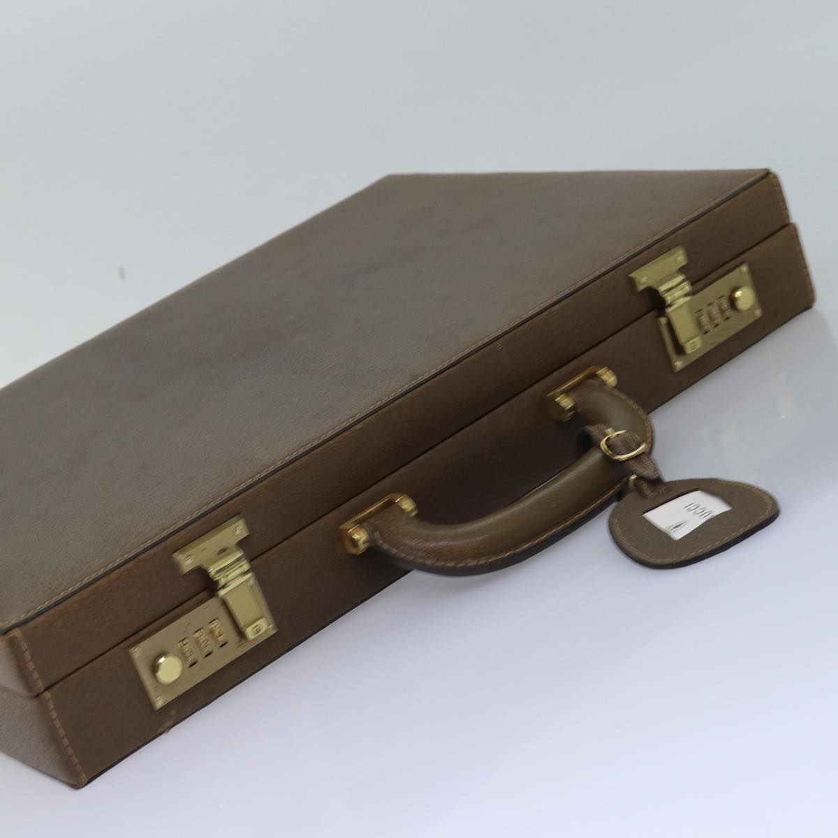 GUCCI Attache Case Hand Bag Leather Brown bs15226
