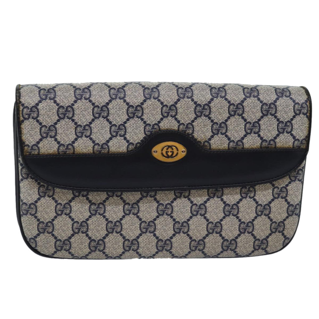 GUCCI GG Supreme Shoulder Bag PVC Leather Navy 004 106 0024 bs15229
