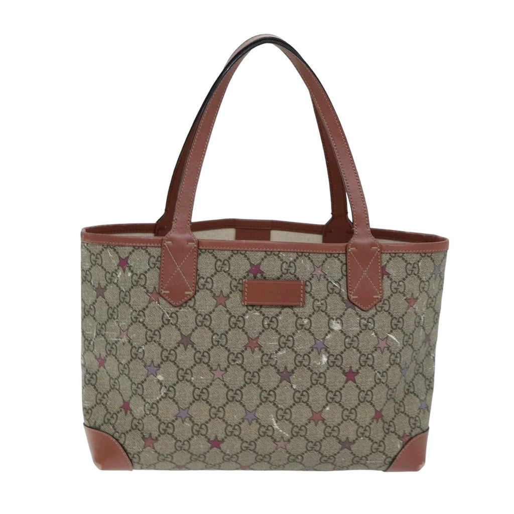 GUCCI GG Supreme Tote Bag PVC Leather Beige 309499 bs15250