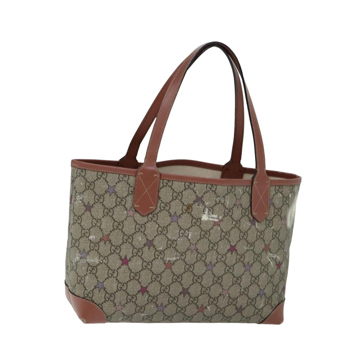 GUCCI GG Supreme Tote Bag PVC Leather Beige 309499 bs15250