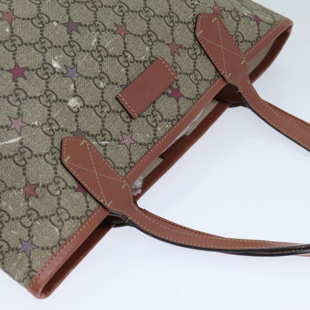 GUCCI GG Supreme Tote Bag PVC Leather Beige 309499 bs15250