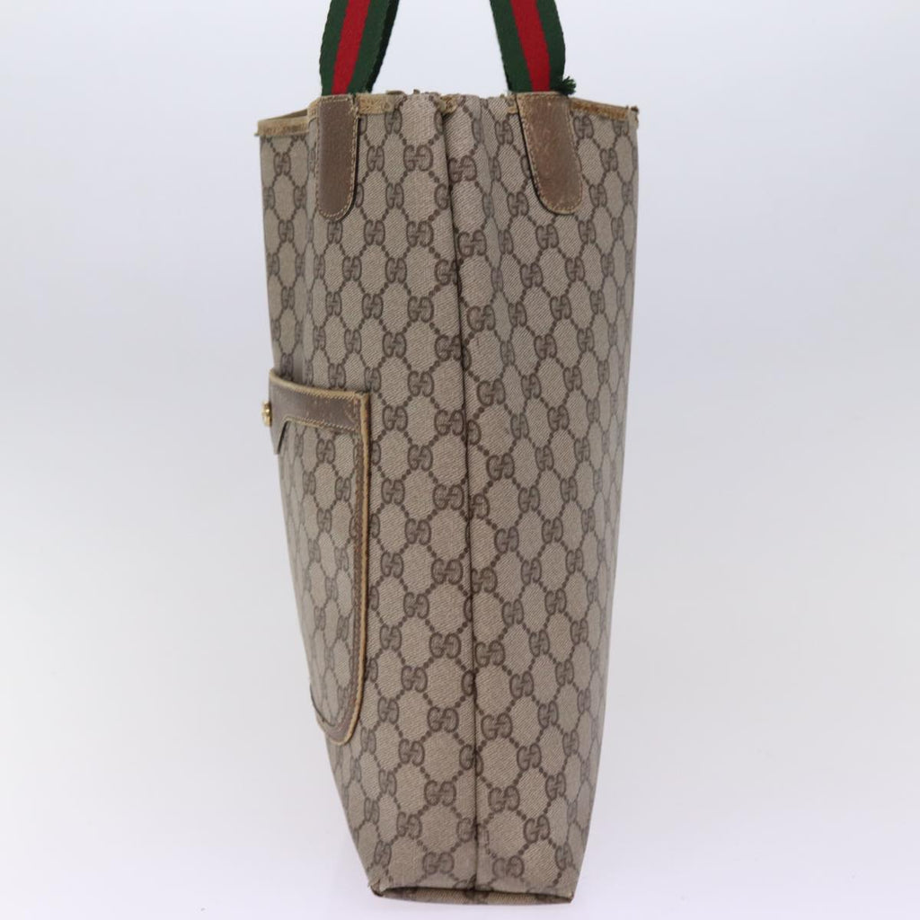 GUCCI GG Supreme Web Sherry Line Tote Bag PVC Black Red 39 02 003 bs15254