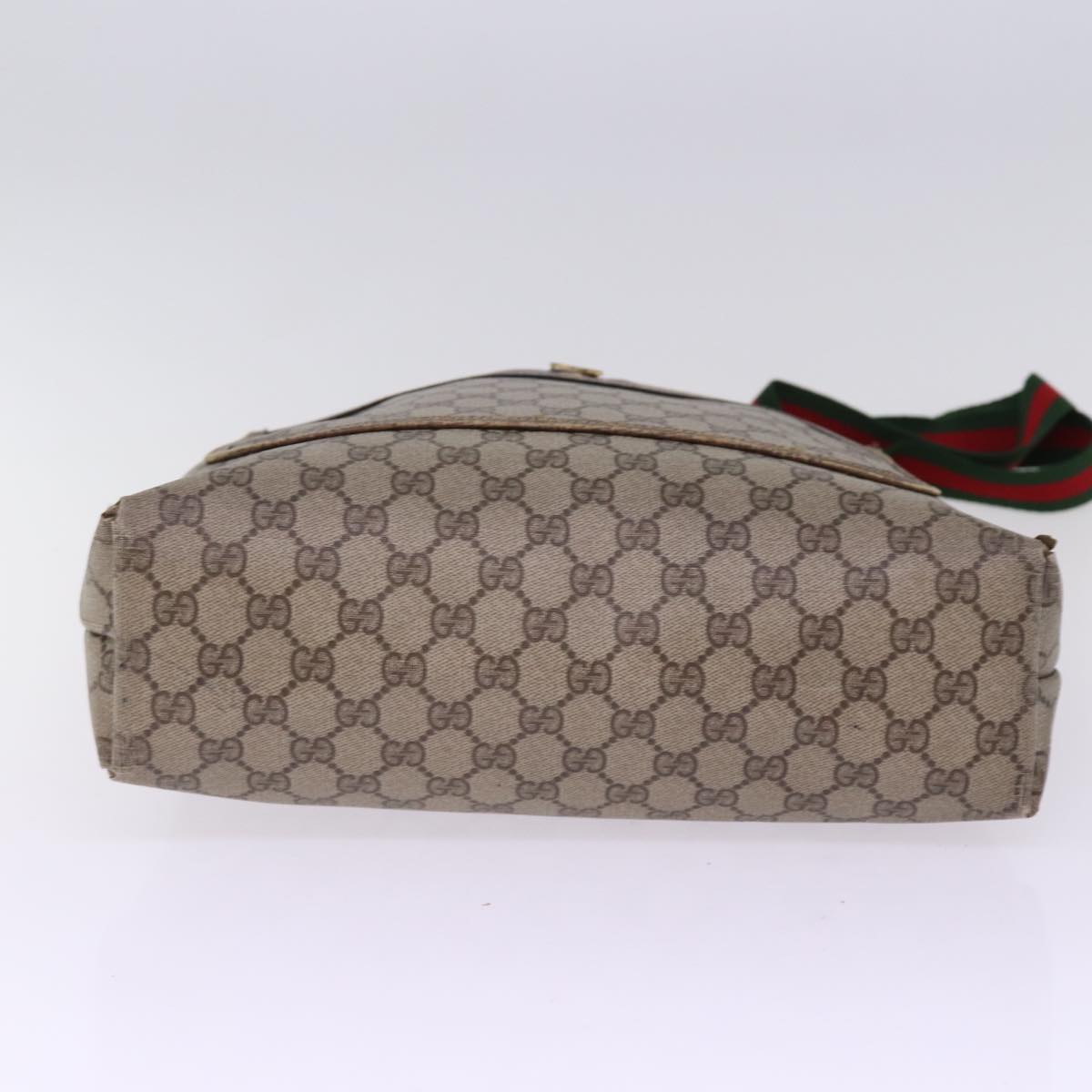 GUCCI GG Supreme Web Sherry Line Tote Bag PVC Black Red 39 02 003 bs15254
