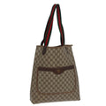 GUCCI GG Canvas Web Sherry Line Tote Bag PVC Leather Brown bs15255