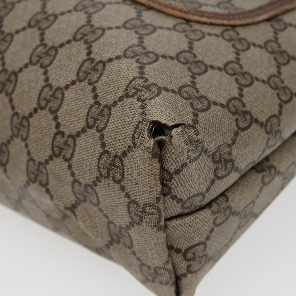 GUCCI GG Canvas Web Sherry Line Tote Bag PVC Leather Brown bs15255