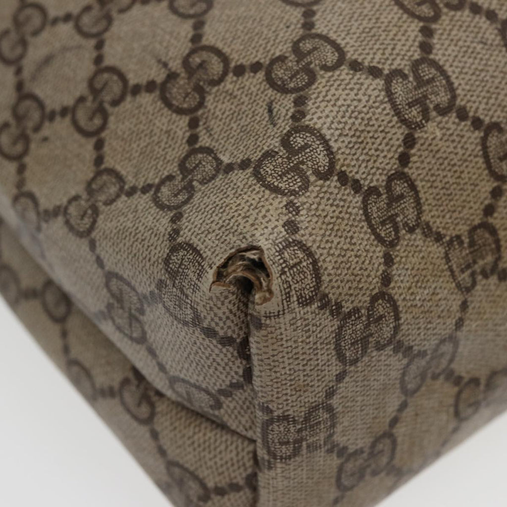 GUCCI GG Canvas Web Sherry Line Tote Bag PVC Leather Brown bs15255