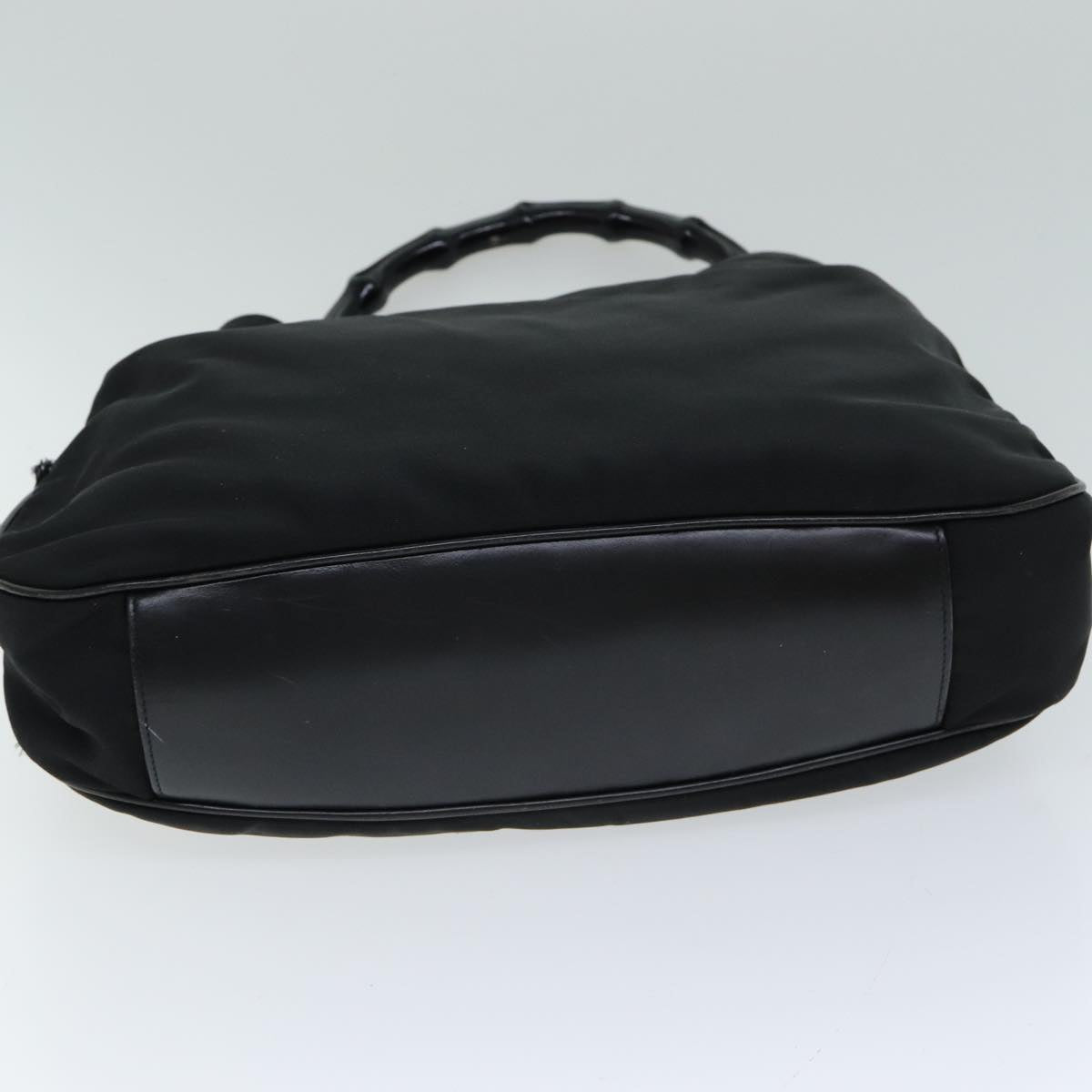 GUCCI Bamboo Hand Bag Nylon Black 001 1577 bs15256