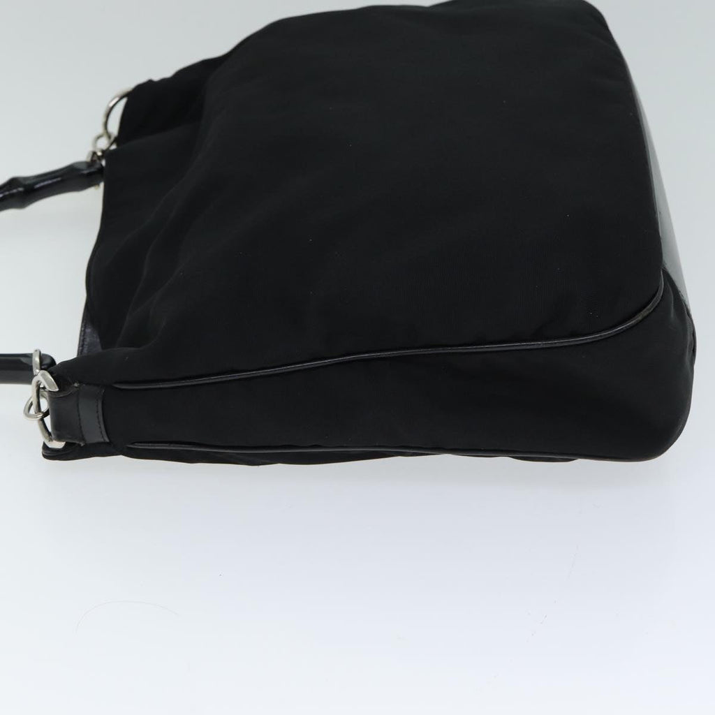 GUCCI Bamboo Hand Bag Nylon Black 001 1577 bs15256