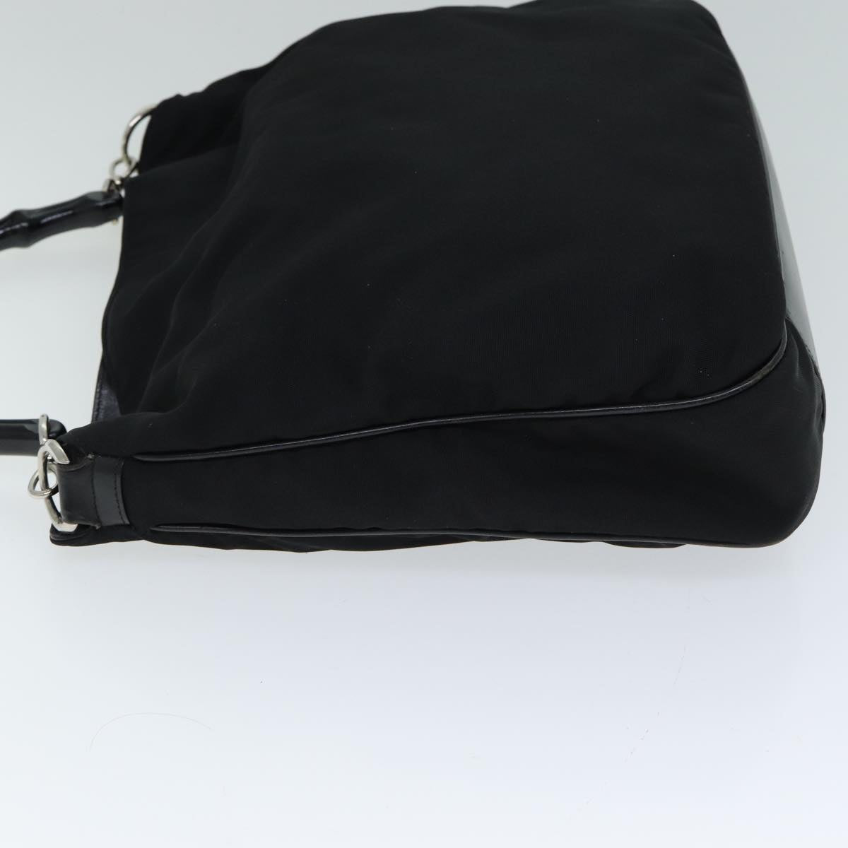 GUCCI Bamboo Hand Bag Nylon Black 001 1577 bs15256