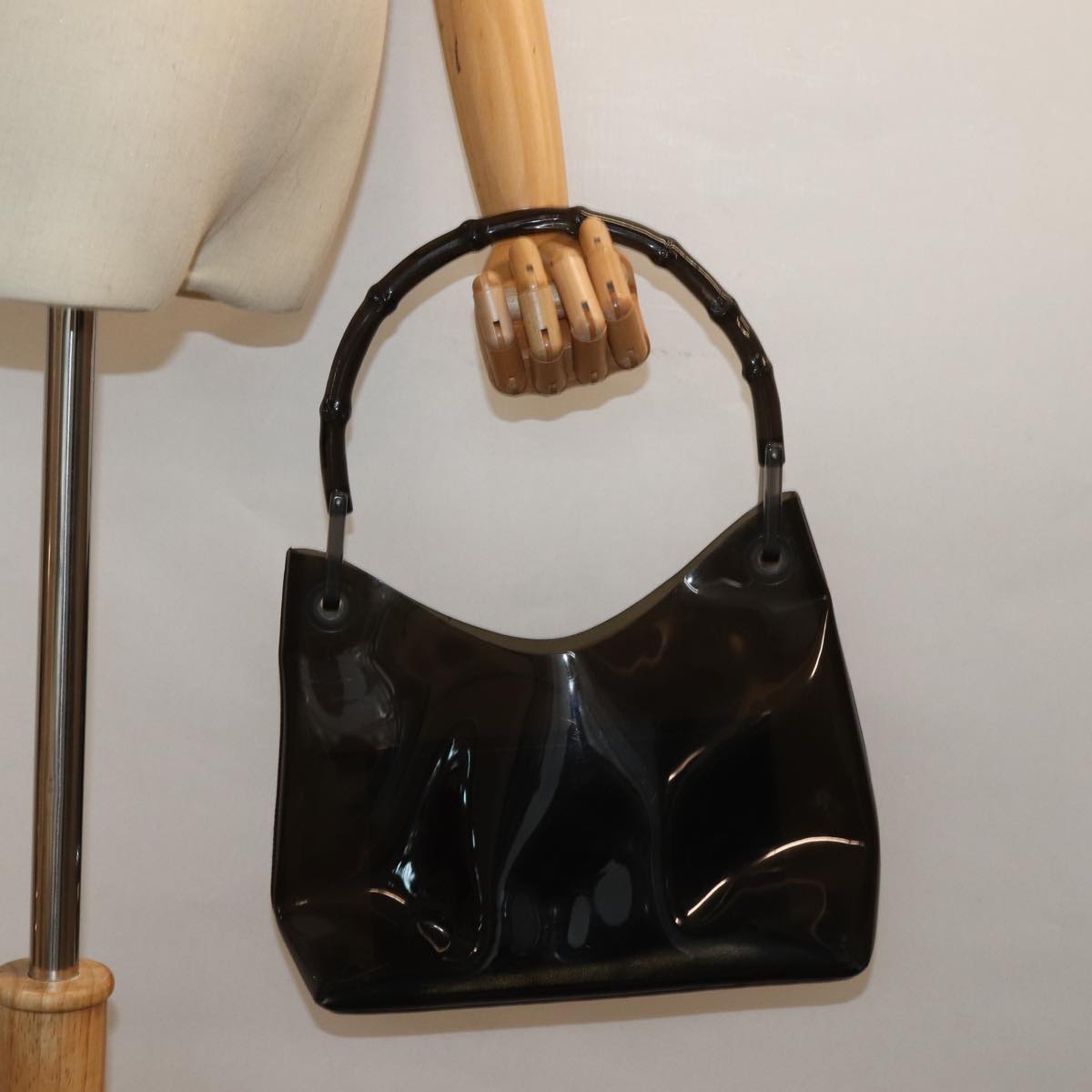 GUCCI Hand Bag Vinyl Black 001 2058 1883 bs15260