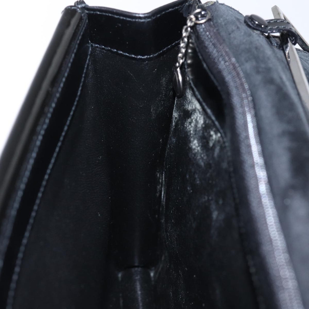 GUCCI Shoulder Bag Enamel Black bs15262