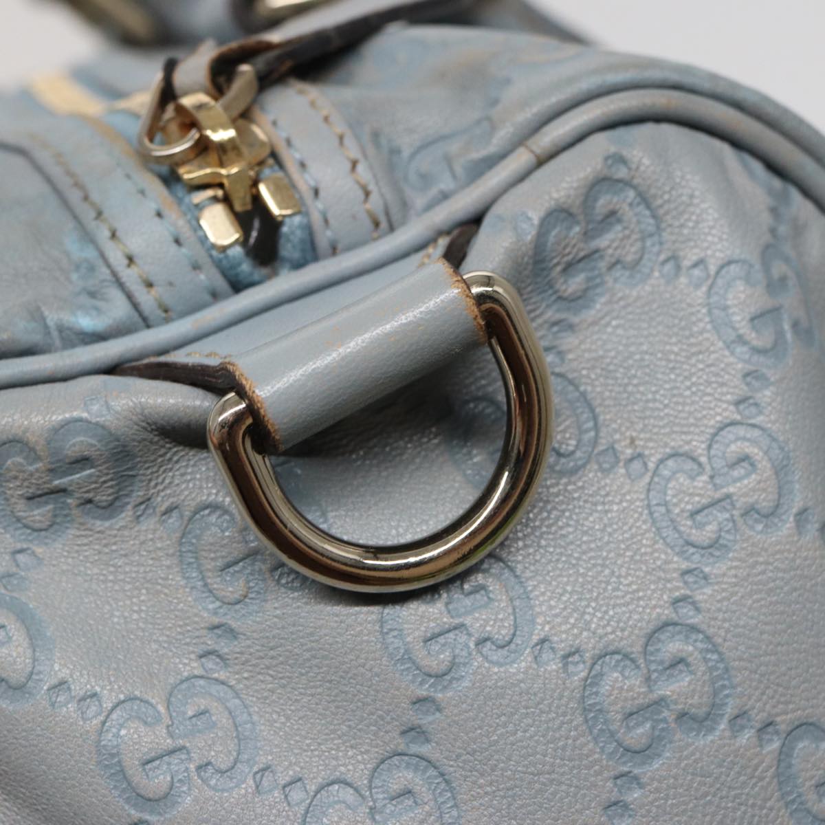 GUCCI GG Canvas Guccissima Boston Bag Blue 193603 bs15315