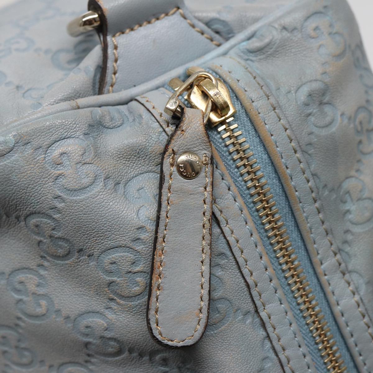 GUCCI GG Canvas Guccissima Boston Bag Blue 193603 bs15315