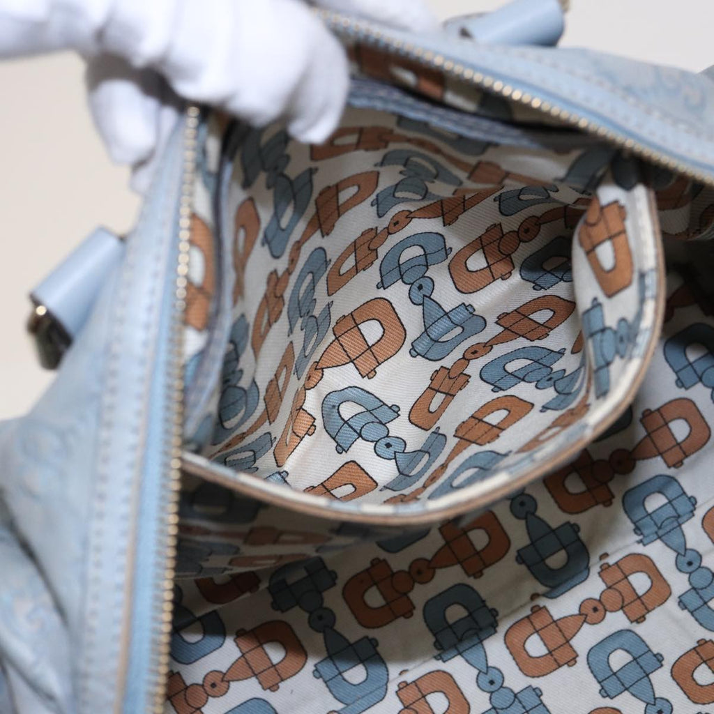 GUCCI GG Canvas Guccissima Boston Bag Blue 193603 bs15315