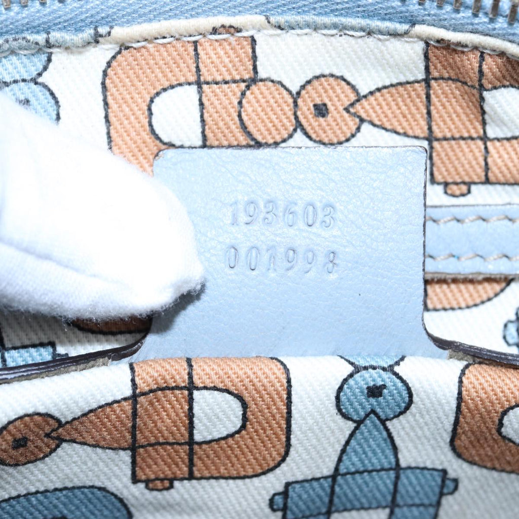 GUCCI GG Canvas Guccissima Boston Bag Blue 193603 bs15315
